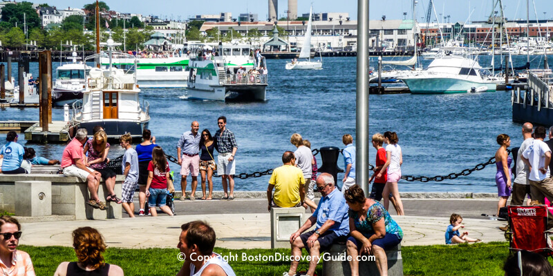 Waterfront across from Christopher Columbus Park in Boston's North End neighborhood Waterfront across from Christopher Columbus Park in Boston's North End neighborhood
