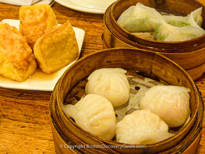 Dim sum dishes at Winsor Cafe, Boston MA