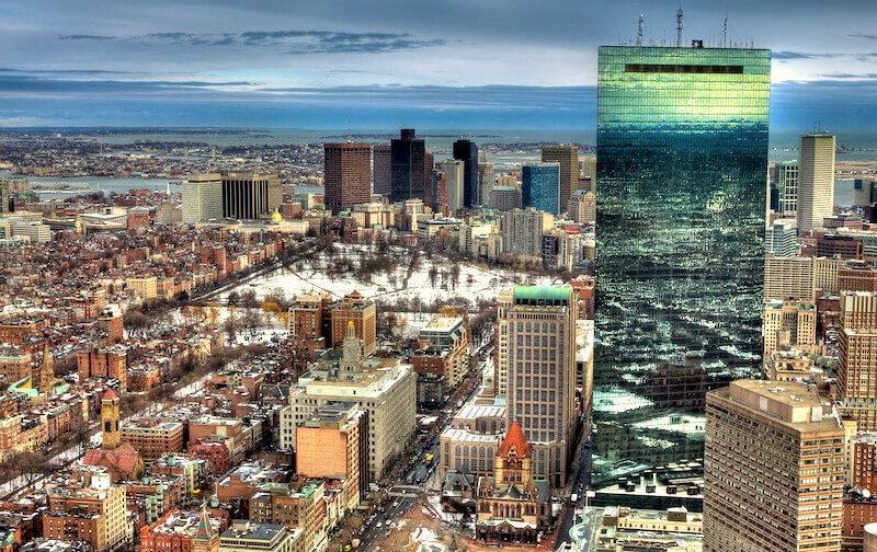 Winter view of Boston from Prudential Skywalk Observatory Winter view of Boston from Prudential Skywalk Observatory