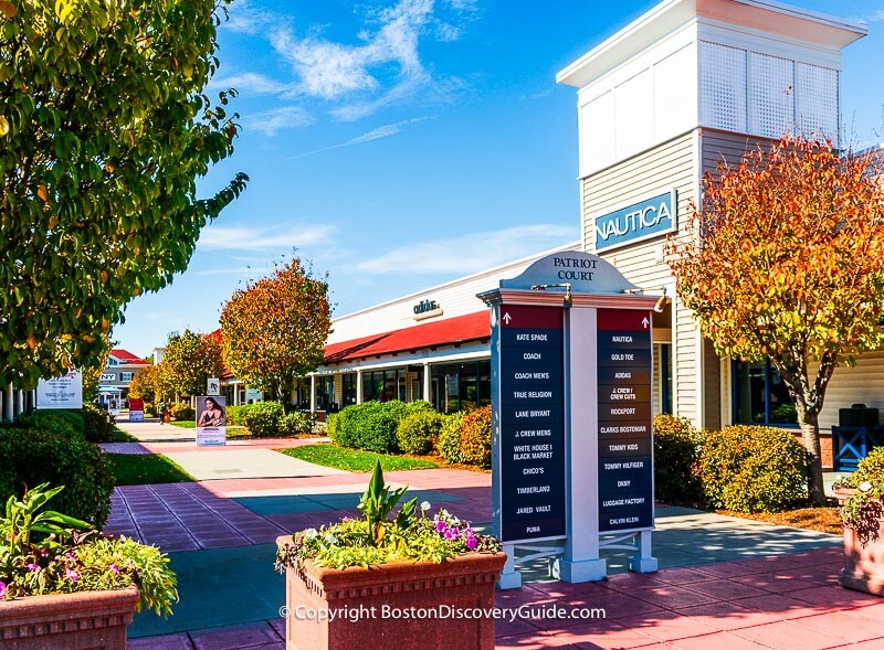 Wrentham Village Outlets near Boston on an October afternoon