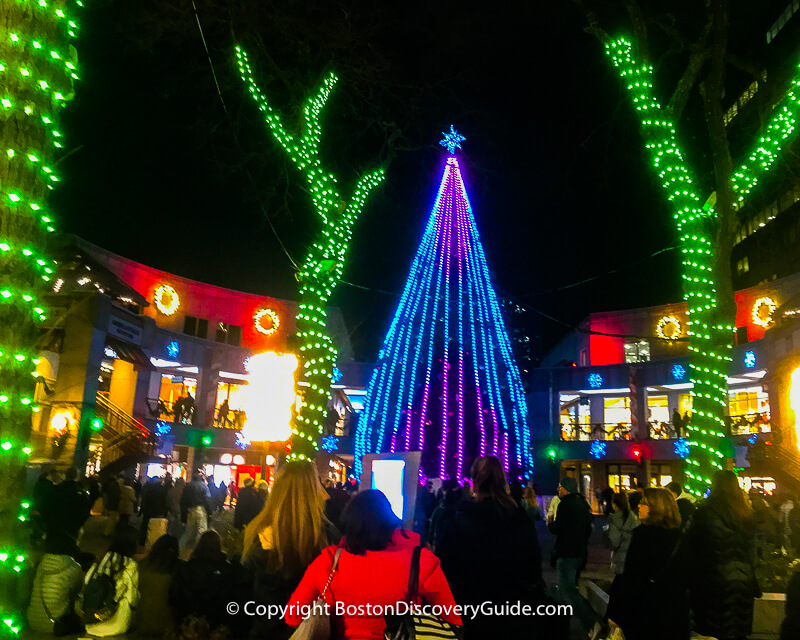 Christmas lights at Faneuil Hall Marketplace in Boston