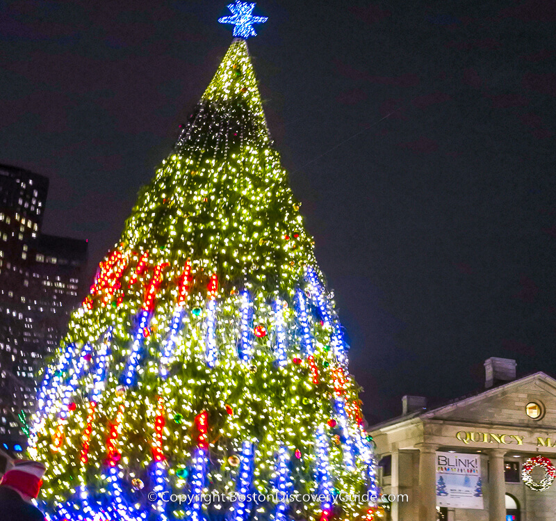 Christmas tree at Faneuil Marketplace Christmas tree at Faneuil Marketplace