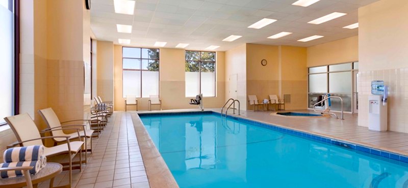 Indoor swimming pool at Embassy Suites Boston Logan Airport  