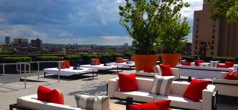 Rooftop terrace at the Revere Hotel in Boston
