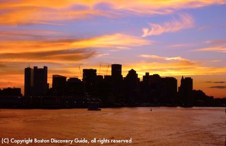 View of Boston Skyline in Winter