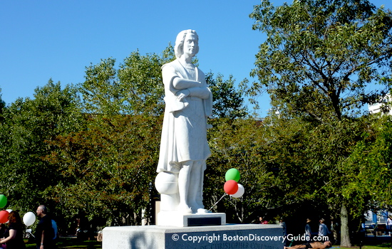 Christopher Columbus statue in Boston's North End Christopher Columbus statue in Boston's North End