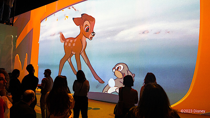 Scene from Bambi at Immersive Disney Animation in Boston - Photo credit: Lighthouse Immersive Scene from Bambi at Immersive Disney Animation in Boston - Photo credit: Lighthouse Immersive