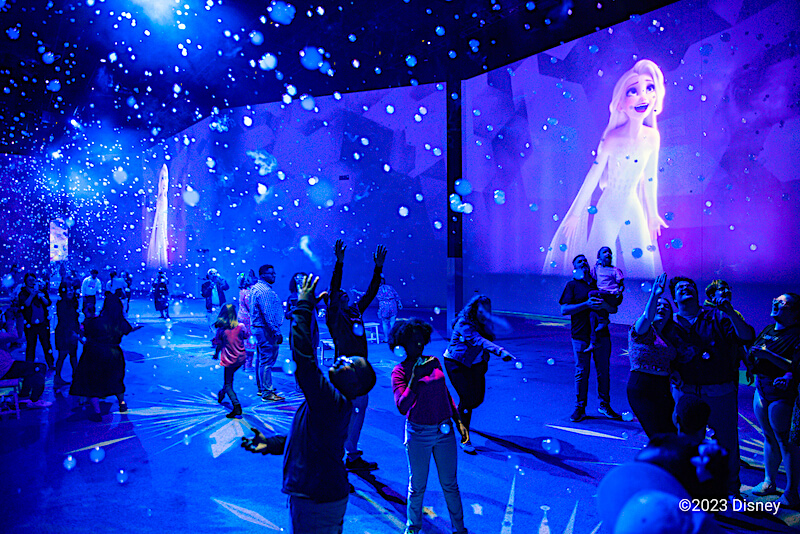 Scene from Frozen at Immersive Disney Animation in Boston - Photo credit: Lighthouse Immersive Scene from Frozen at Immersive Disney Animation in Boston - Photo credit: Lighthouse Immersive