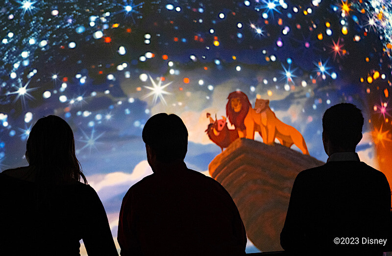 Scene from The Lion King at Immersive Disney Animation in Boston - Photo credit: Lighthouse Immersive Scene from The Lion King at Immersive Disney Animation in Boston - Photo credit: Lighthouse Immersive