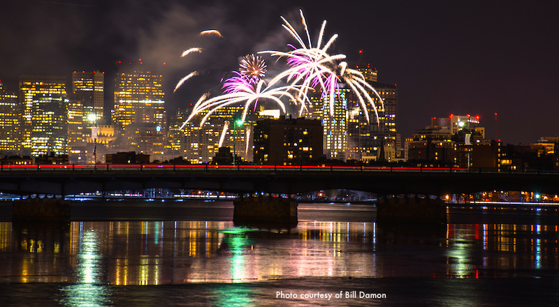 First Night Fireworks over Boston Harbor