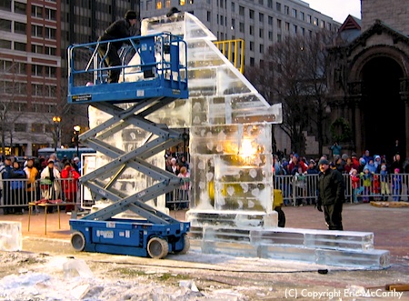 Ice sculptures at First Night Boston - photo courtesy of Jack Vinson- www.boston-discovery-guide.com